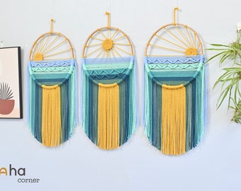 Summer Beach Dreamcatcher, Sun Dreamcatcher, Macrame Wall Hanging, Decoration Gift, Macrame Sun And Beach DreamCatcher, Sun Macrame