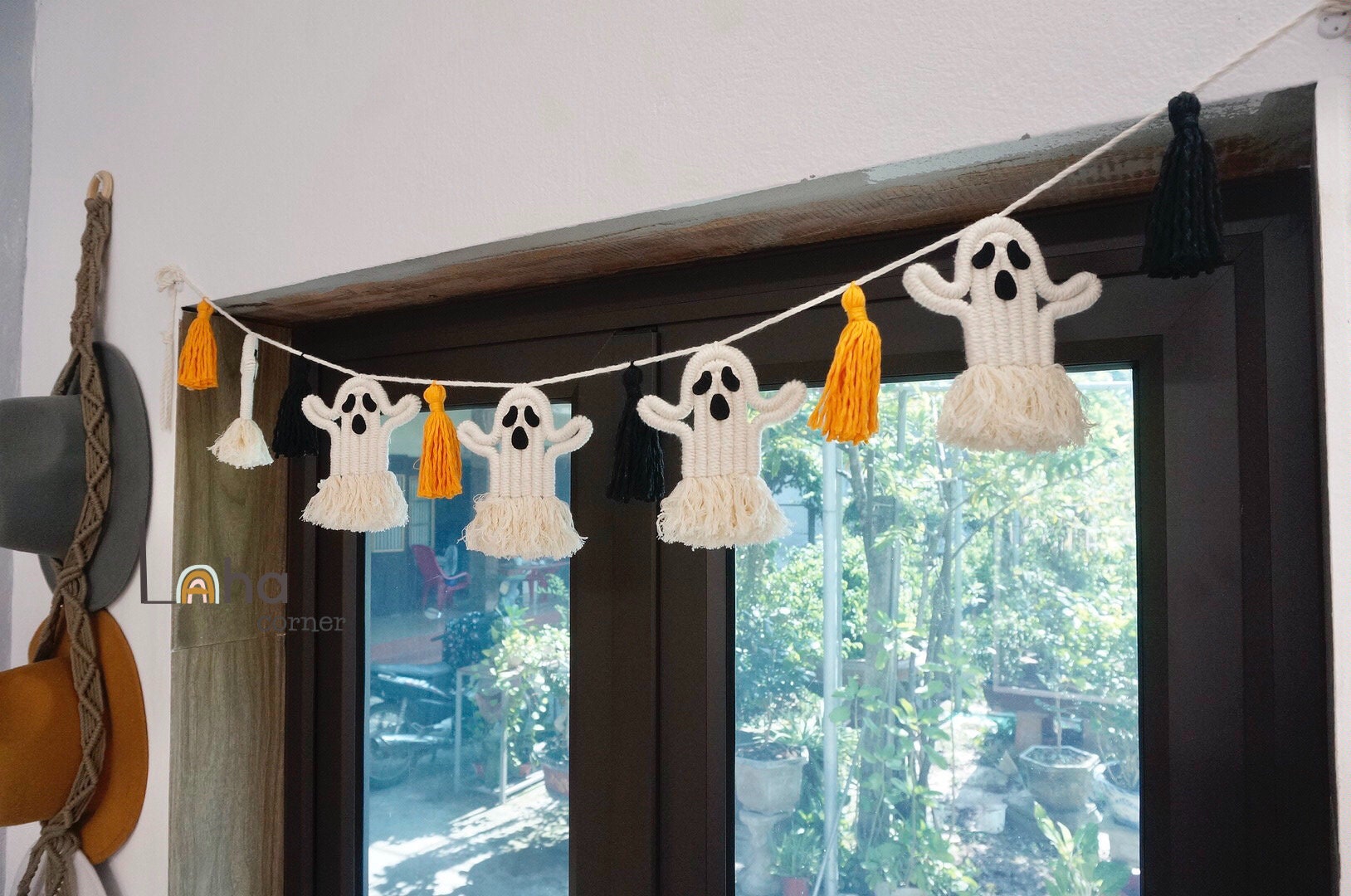 Halloween Decor, Macrame Halloween Decor, Scary Halloween, Halloween Garland, Halloween Dorm Decor, Boho Wall Art, Birthday Gift