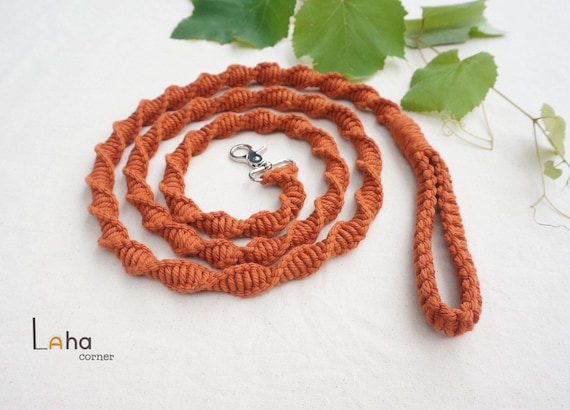 Handmade Macrame Dog Leash, Braided Cotton Rope Dog Lead, Eco Friendly Pet Leash, Lightweight Walking Lead, Custom Dog Gift