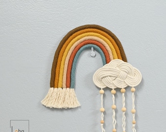 Macrame Rainbow Wall Hanging: Boho Baby Nursery Decor