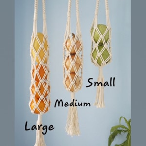 Hanging Produce Storage, Macrame Fruit Vegetable Bag, Wine Onion Apple Orange Holder Bag, Veggie Hammock, Kitchen Storage.