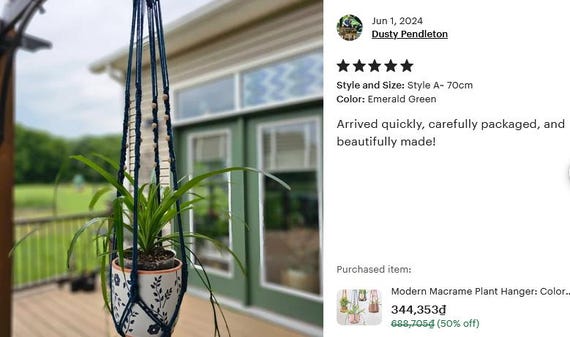 DSJIFGEW Lot De 2 Suspensions Murales En Macramé Pour Plantes D'intérieur, Paniers Suspendus En Bois Pour Pots D'extérieur, Carillon éolien, Support De Fleurs, Lanternes, Décoration De Jardin (12,7 Cm