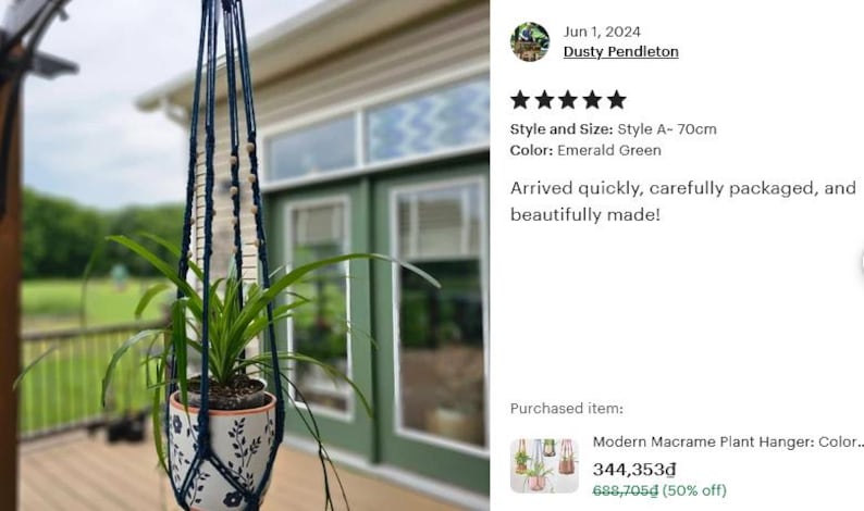 Modern Macrame Plant Hanger: Colorful Indoor Home Decor, Ivy Tree Pot Holder, Tropical Plant Pot Holder, Home Indoor Garden, Birthday Gift image 18