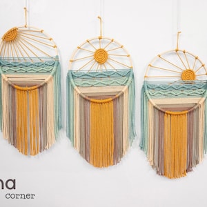 Sun Beach Wall Hanging, Woven Wall Art, Macrame Dreamcatcher, Baby Room Decor, Nursery Wall Decor, Boho Kid Room image 8