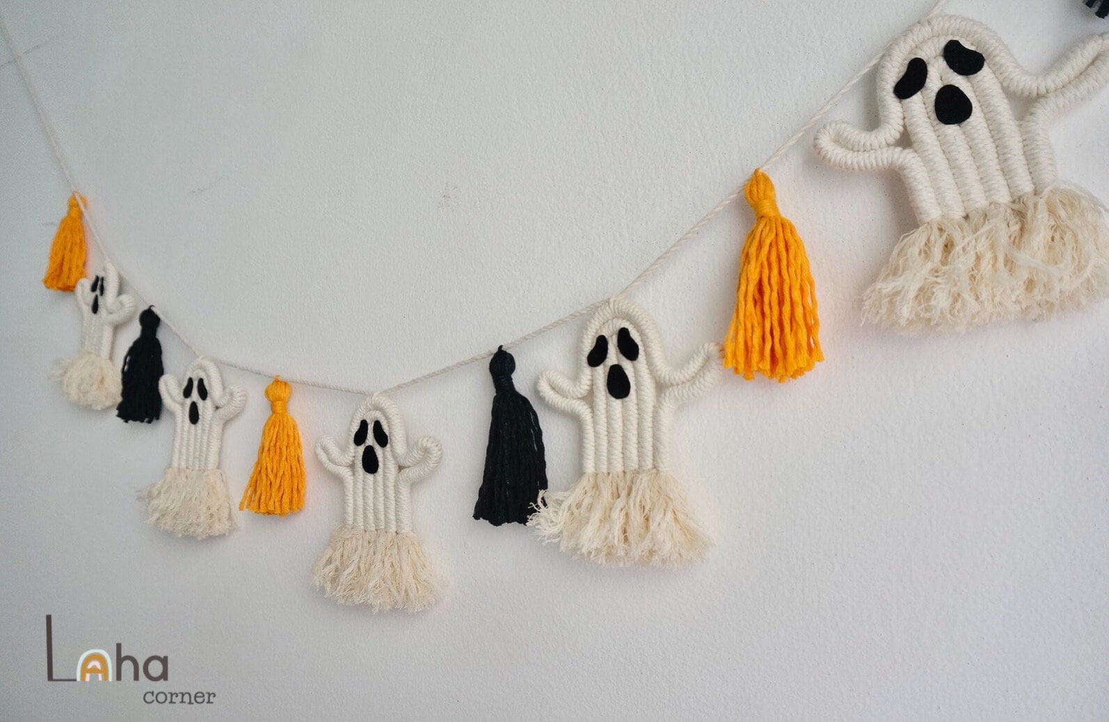 Halloween Decor, Macrame Halloween Decor, Scary Halloween, Halloween Garland, Halloween Dorm Decor, Boho Wall Art, Birthday Gift