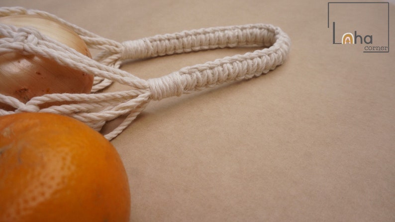 Hanging Produce Storage, Macrame Fruit Vegetable Bag, Wine Onion Apple Orange Holder Bag, Veggie Hammock, Kitchen Storage. image 8