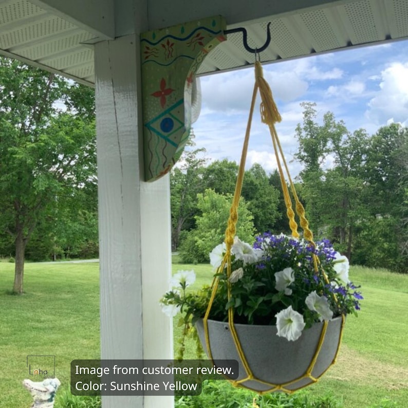Minimalist Macrame Plant Hanger: Boho Hanging Planter, No Tassel, Macrame Plant Pot Holder Without Tail, Simple Minimalist Boho Decor immagine 9