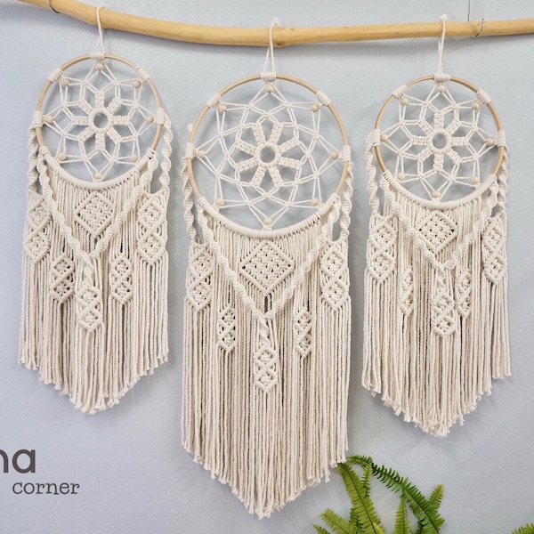 Dreamcatcher Hanging Over The Bed, Dream Catcher Wall Hanging Set, Macrame Dreamcatcher, Giant Dreamcatcher,  Dream Wedding Decoration Catch