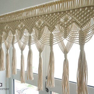 Handmade Macrame Window Valance: Boho Curtain, Wall Tapestry - Etsy