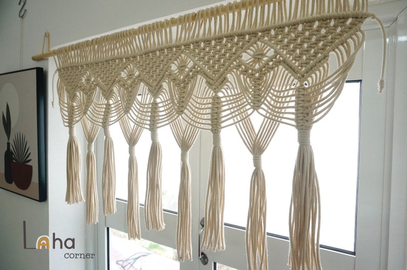 Handmade Macrame Window Valance: Boho Curtain, Wall Tapestry - Etsy