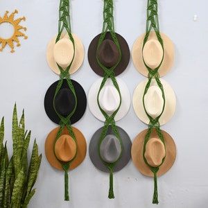 Macrame Hat Hanger: Boho Wall Decor, Hat Storage