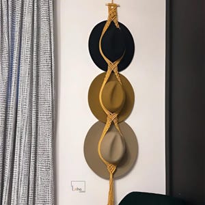 Macrame Hat Hanger: Boho Wall Decor, Cowboy Hat Holder