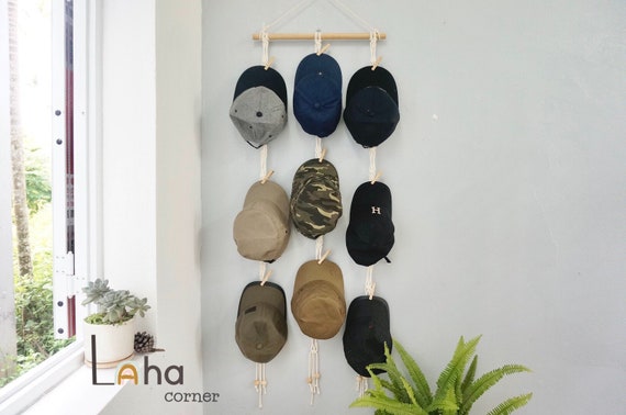 Baseball Cap Hat Hanger, Macrame Baseball Hat Rack, Hat Display, Cap Rack  Display, Hat Organizer, Hat Wall Hanging, Minimal Hat Hanger 