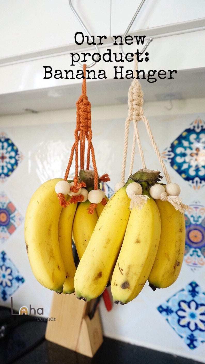 The Original Macrame Fruit And Veggie Hammock, Hanging Fruit Basket, Under Cabinet, Kitchen Counter Space Saver, Kitchen and Dining image 8