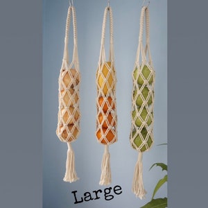 Macrame Fruit And Vegetable Bag, Fruit Basket, Kitchen Fruit Storage Bag, Storage Báket, Garlic, Lime Apple Holder.