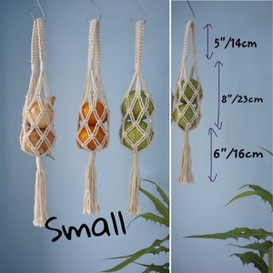 Hanging Produce Storage, Macrame Fruit Vegetable Bag, Wine Onion Apple Orange Holder Bag, Veggie Hammock, Kitchen Storage. image 4