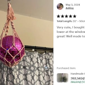 Minimalist Macrame Plant Hanger: Boho Hanging Planter, No Tassel, Macrame Plant Pot Holder Without Tail, Simple Minimalist Boho Decor immagine 16
