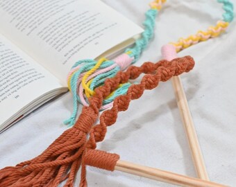 Cat Teaser Toy,Handmade Macrame Cat Wand, Eco Friendly Natural Cat Toy, Interactive Kitten Toy, Gift for Cat Lovers