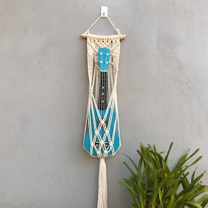 Macrame Ukulele Guitar Wall Hanging, Macrame Ukulele Holder, Handmade Macrame Ukulele Guitar Hanger, Ukulele Wall Mount, Instrument Hanger