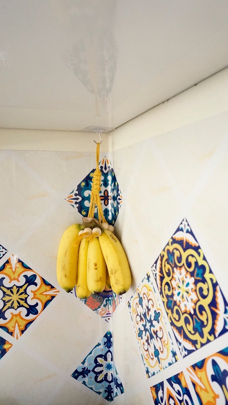 Macrame Banana Hanger, Banana Hammock, Fruit Holder, Kitchen Storage image 4