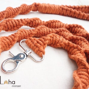 Correa de macramé hecha a mano para perros, correa de cuerda de algodón trenzada, correa ecológica para mascotas, correa ligera para pasear, regalo personalizado para perros imagen 4