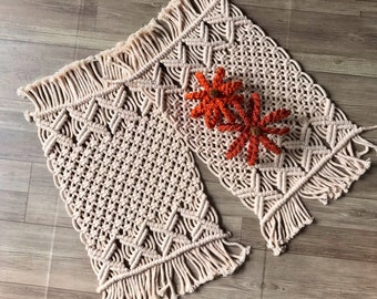 Macrame Table Placemats: Rustic Dining Decor, Fiber Table Pad