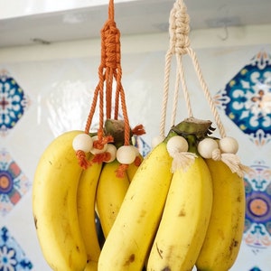 Appendiabiti per banane in macramè, amaca per banane, portafrutta, portaoggetti da cucina