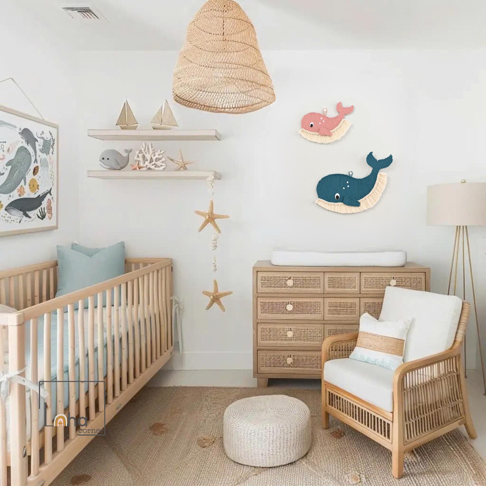 Macrame Whale Wall Hanging: Boho Ocean Nursery Decor - Etsy