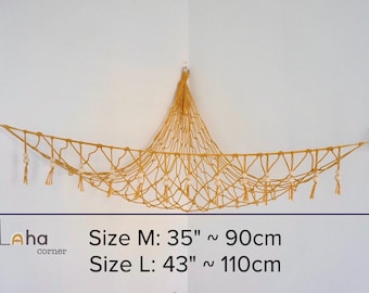 Toy Hammock, Handmade Macrame Stuffed Animal Storage, Nursery Decor, Kid Room Decor, Macrame Toy Hammock, Small Space Storage, Toy Net