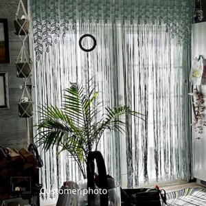 Macrame Door Curtain, Boho Doorway Curtain, Custom Room Divider Curtain, Long Beaded Curtain for Closet or Window image 15