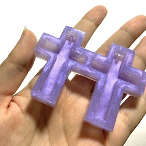 Long Deep Cross Earring Mold Keyring Silicone Mold for Resin