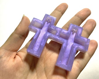 Long Deep Cross Earring Mold Keyring Silicone Mold for Resin