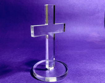 Moule croisé sur pied avec base, crucifix en silicone en deux parties pour travaux manuels en résine
