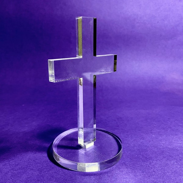 Standing Cross Mold with Base Two Part Silicone Mould Crucifix for Resin Crafts