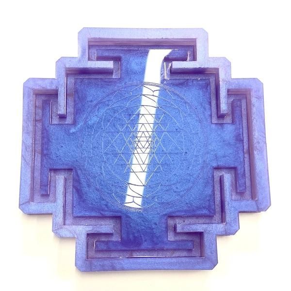 Sri Yantra Dish Silicone Moule Shri Yantra deux couches Plateau Résine Moule