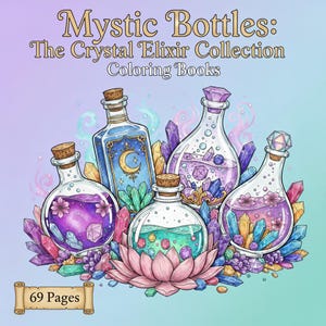Mystic Bottles: Kristallelixir-samlingen | Målarbilder med magiska trolldryckflaskor