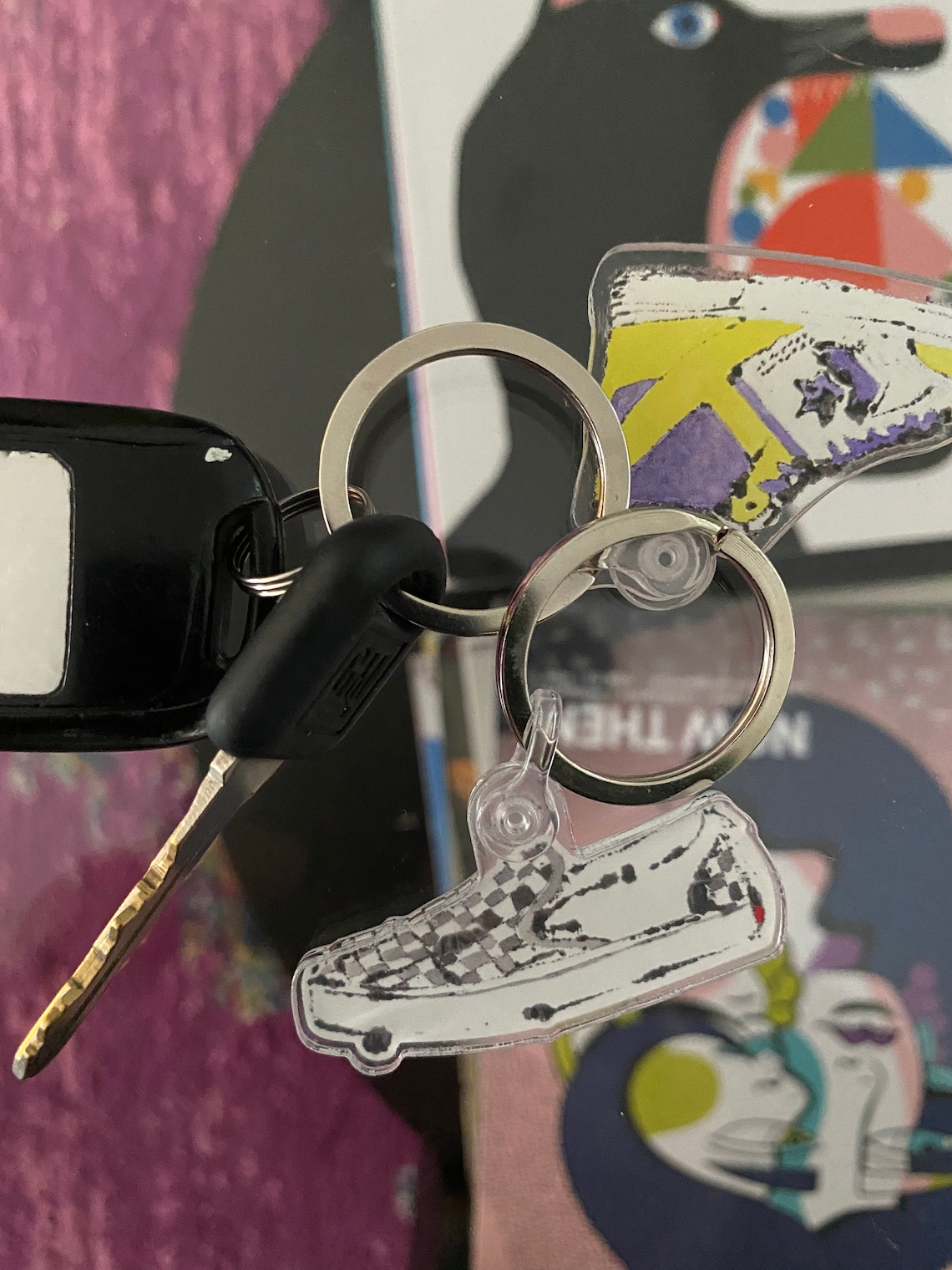 Vans Checkerboard Slip on Keychain Etsy