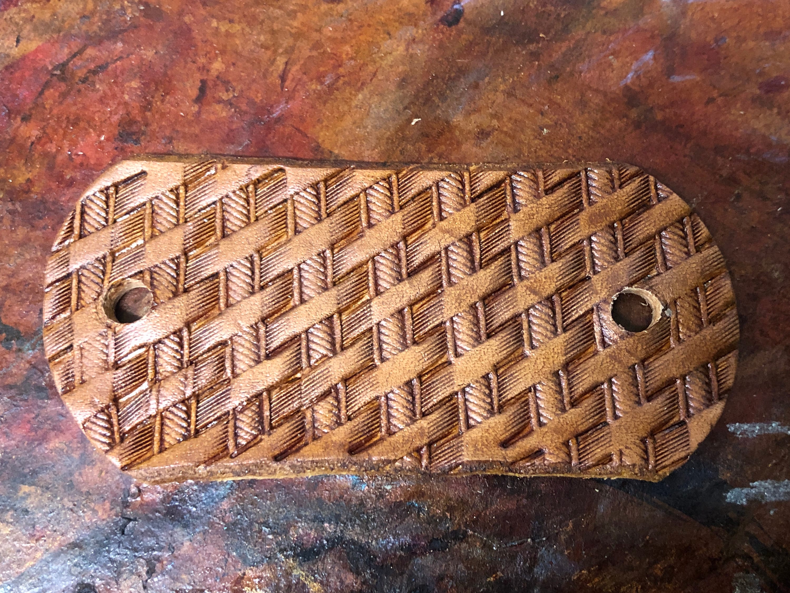 Medium Leather stick barrette Basket weave pattern Leather Etsy