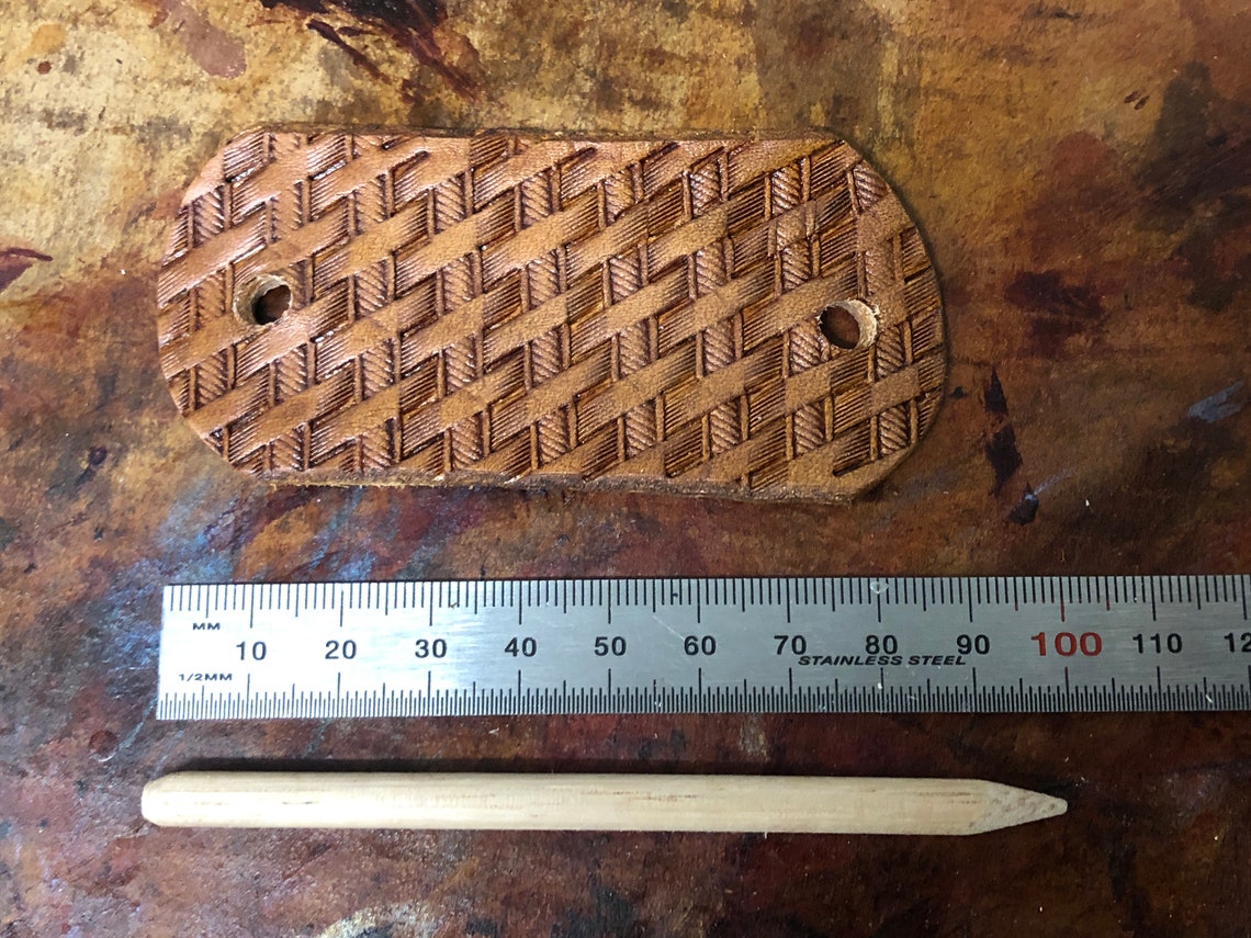 Medium Leather stick barrette Basket weave pattern Leather Etsy