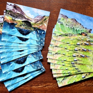Postkarten Allgäuer Alpen, Schrecksee, Hinterstein, Hindelang, Karte mit Umschlag, German Alpes, Postcards with envelope