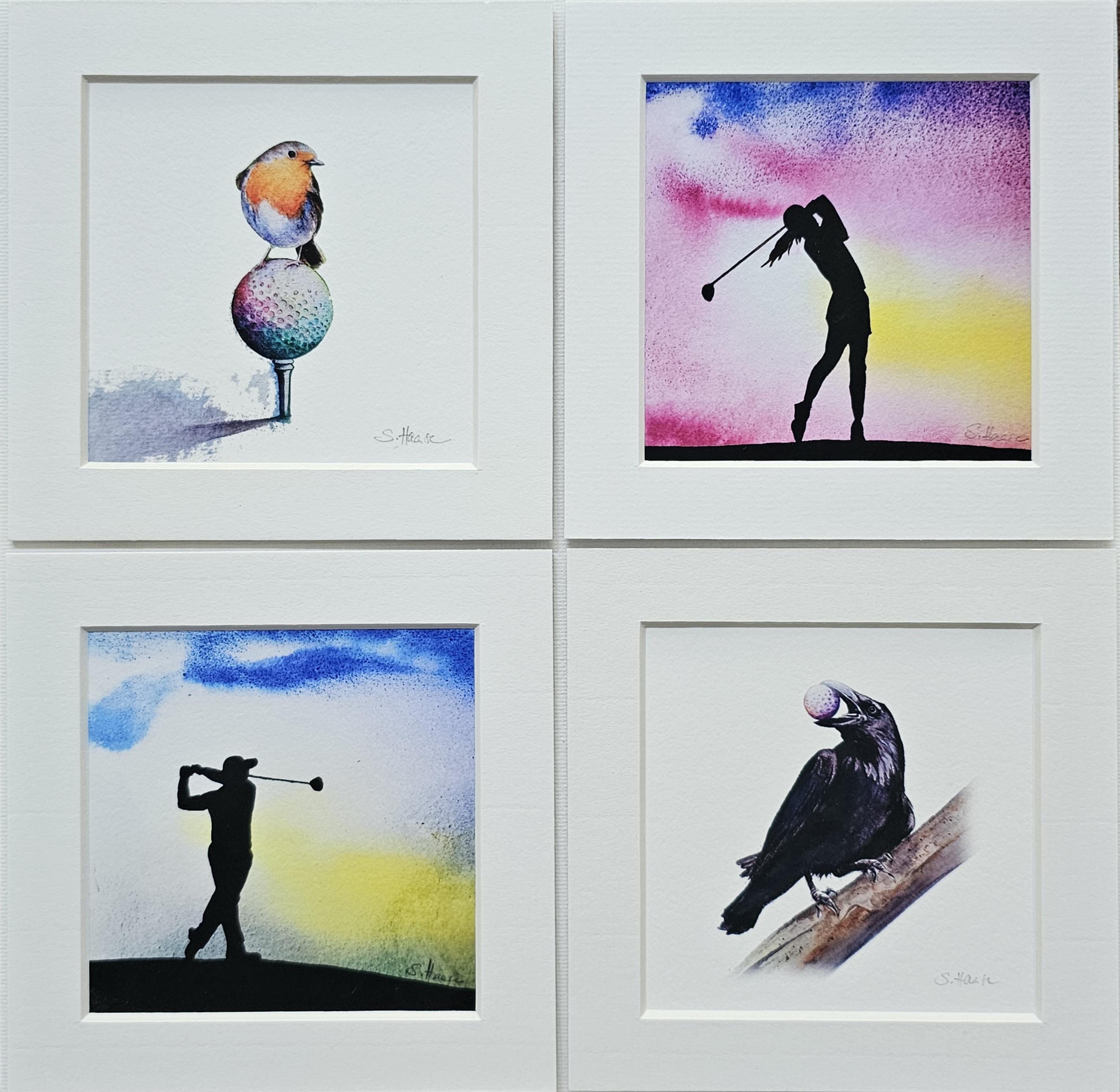 Dankeskarten Im Aquarell-Stil – 24 Karten Mit Umschlägen, Golf-Motive, 8,9x12,4 Cm