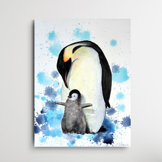 テネシー野郎2 原画penguin art2 Emperor Penguin and Baby Chick / 8