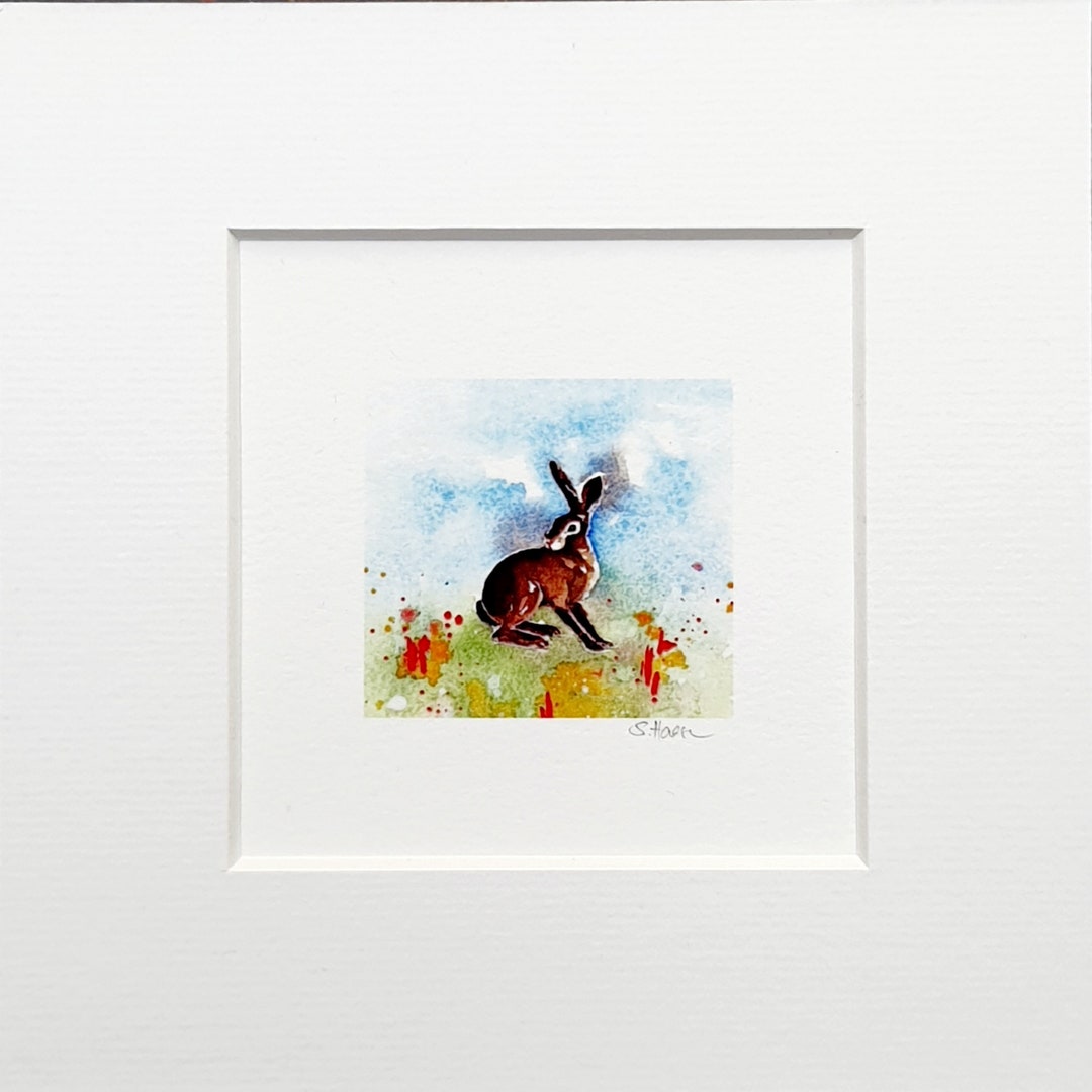 Mini Watercolor Rabbit Art Print High Quality, Handsigned, Fine Mini ...