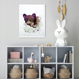 Watercolor Little Bear, Baby Bear Art Print, hand signed and limited, Artprint Baby Bear Fine Art Print, hand signed and limited