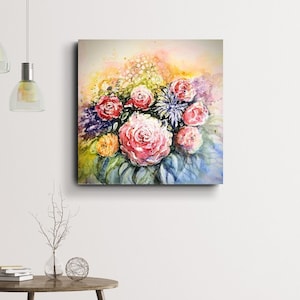 ROSENMEER, watercolor flowers roses art print, autographed, limited, Watercolor Painting Fine Art Print Flowers, Roses, signed & limited
