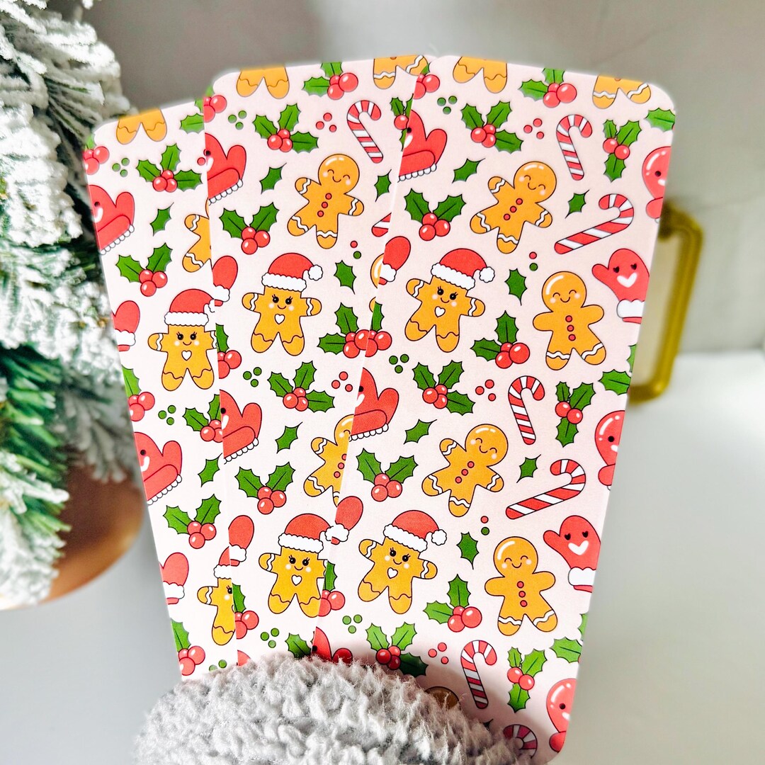 Gingerbread Christmas Bookmark Cute Holiday Bookmark for Readers Double ...