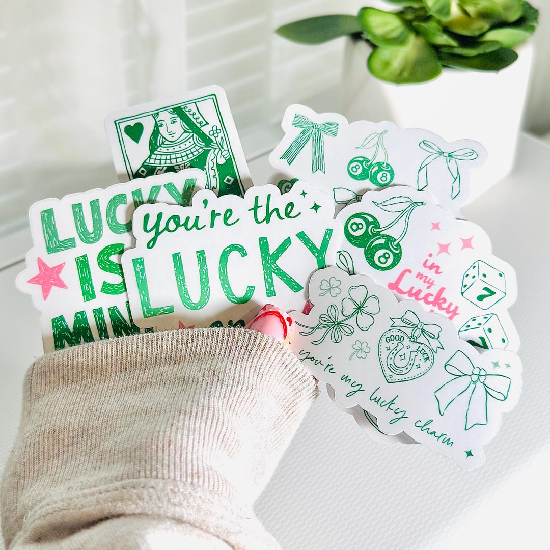 Luck Sticker Lucky Girl Sticker Pack | Good Luck Stickers | St Patrick’s Day ...
