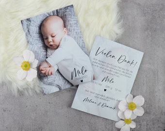 Babykarte Dankeskarte Geburtskarte "Baby Love" | Geburtsanzeige Danksagung Dankeschön | Baby Junge Mädchen | individuell personalisiert