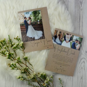Hochzeit Dankeskarte "Modern Love" Natural Kraftpapier Look | Hochzeitspapeterie | Danksagung Trauung Ehe Heiraten