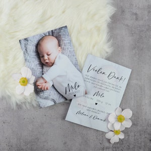 Babykarte Dankeskarte Geburtskarte "Baby Love" | Geburtsanzeige Danksagung Dankeschön | Baby Junge Mädchen | individuell personalisiert